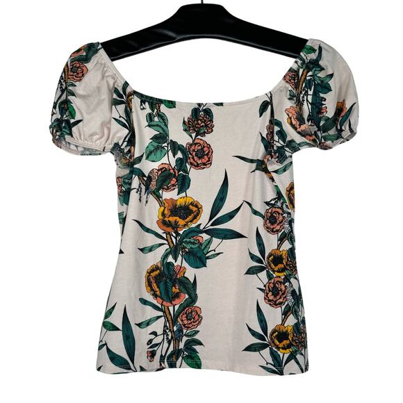 Guess Boho Floral Print Off the Shoulder Top Small - Picture 2 of 9